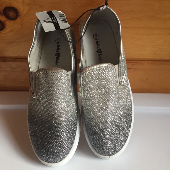 New silver glitter sneakers, size 2 kids - Picture 3 of 4